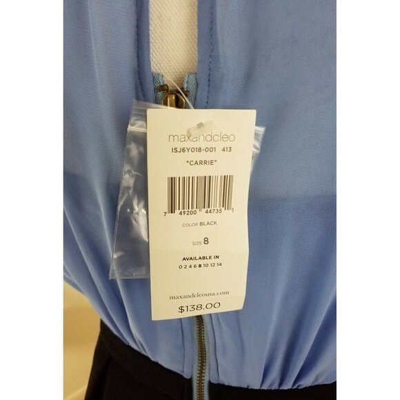 Max & Cleo~Women's Size 8~Black & Blue A-Line Career Ware to Work Dress NWT $138 - Picture 5 of 7